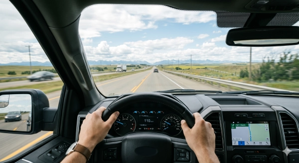 used truck inspection test drive to assess performance and handling