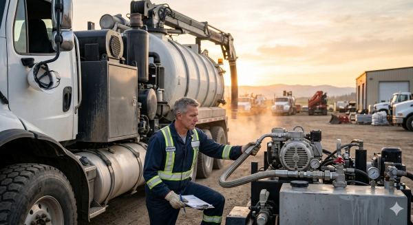 Daily hydrovac maintenance schedule inspection before starting work