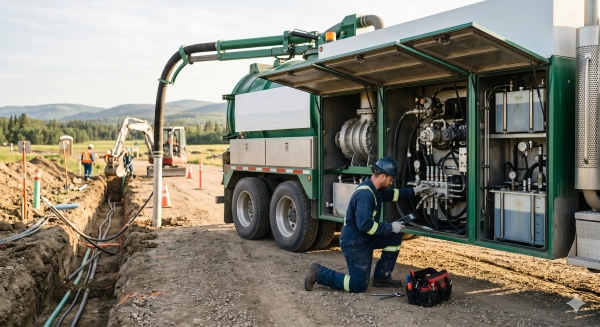 Hart Transmission Alberta hydrovac maintenance schedule inspection helping maximize fleet uptime and reliability