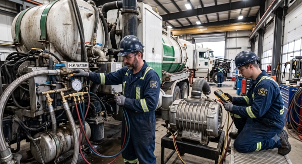 Specialized hydrovac truck servicing improves safety and equipment reliability